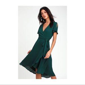 Green LULUS wrap dress